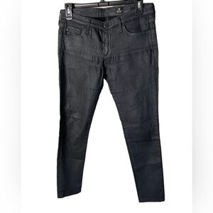 AG Adriano Goldschmied Women’s “The Farrah” Black Coated Skinny Jeans